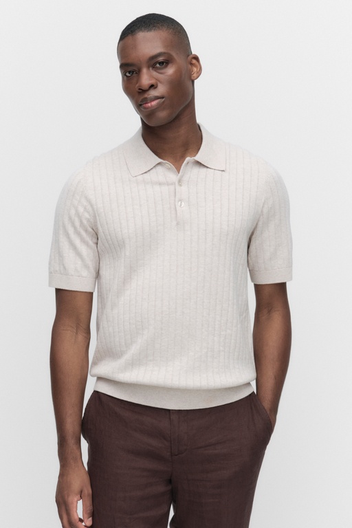 Gilbert knit polo shirt BEIGE MELANGE